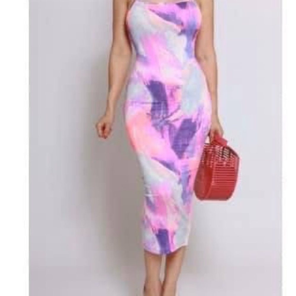 Colorful Abstract Midi Dress